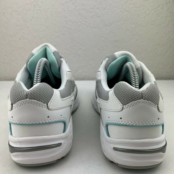 Vionic Tabi Leather Womens Hook & Loop White Blue Walking Sneakers Size 7.5 Wide - Picture 7 of 10